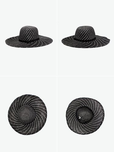 黑白编织草帽